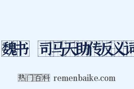 魏书·司马天助传反义词是什么意思的图片